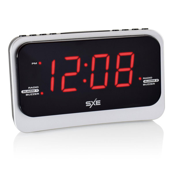 SXE Digital Electric Tabletop Clock with Alarm in Wayfair